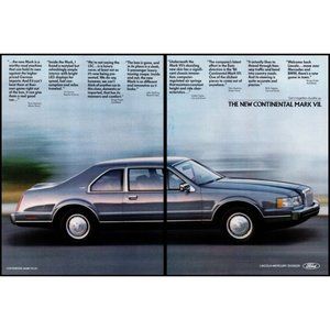 1984 Lincoln Continental Mark VII 2 Page Vintage Print Ad Luxury Coupe Wall Art